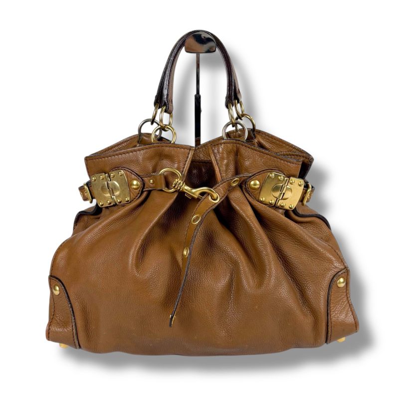 Miu Miu Miu Belted Tote Brown Leather Adventure