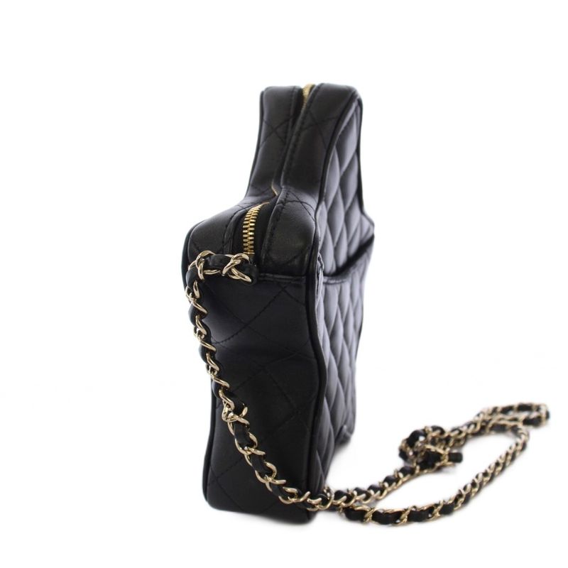 Chanel Cruise Collection Star Quilted Chain Shoulder Bag CC Logo Black KH
