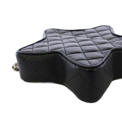 Chanel Cruise Collection Star Quilted Chain Shoulder Bag CC Logo Black KH