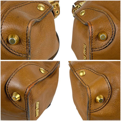 Miu Miu Miu Belted Tote Brown Leather Adventure