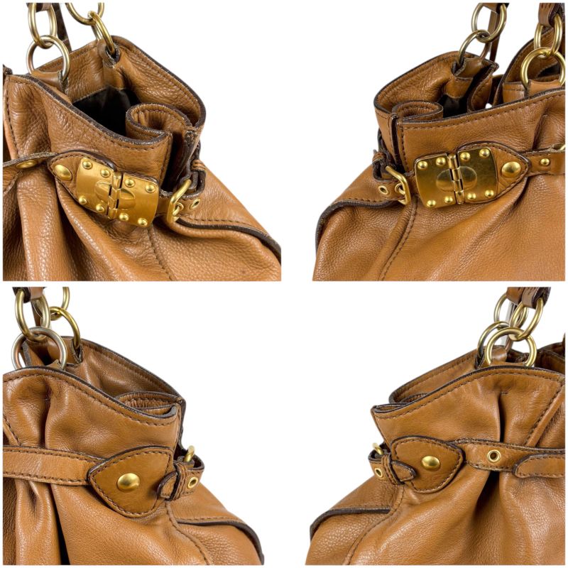 Miu Miu Miu Belted Tote Brown Leather Adventure