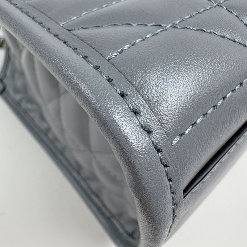 Gucci GG Marmont Small Tote Chain Quilted Leather Gray