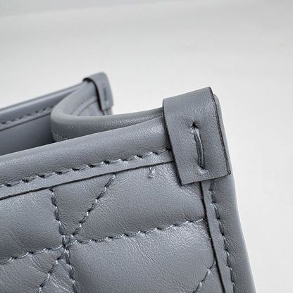 Gucci GG Marmont Small Tote Chain Quilted Leather Gray