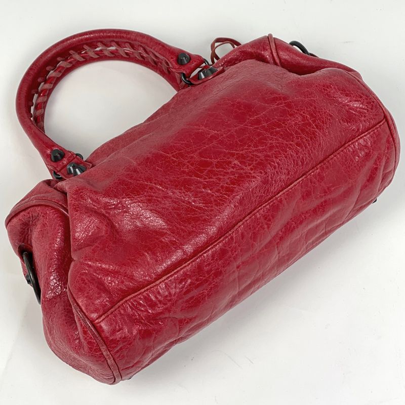 Balenciaga Mini Twig 2-Way Shoulder Bag Leather Red