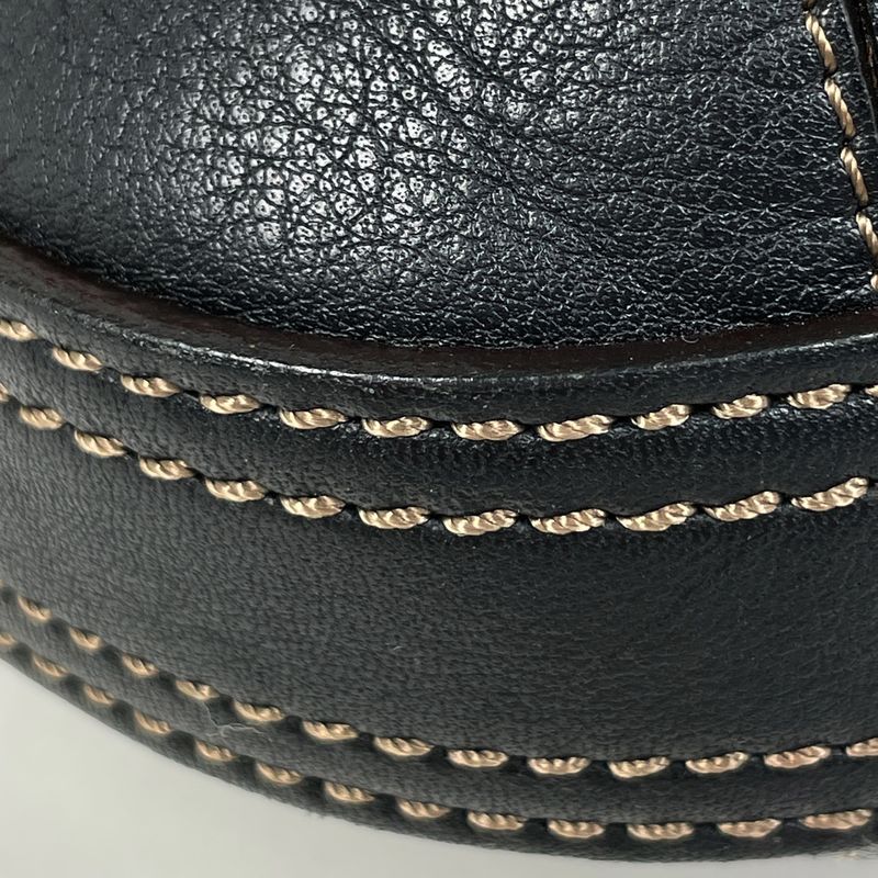 Loewe Logo Shoulder Bag Anagram Leather Black
