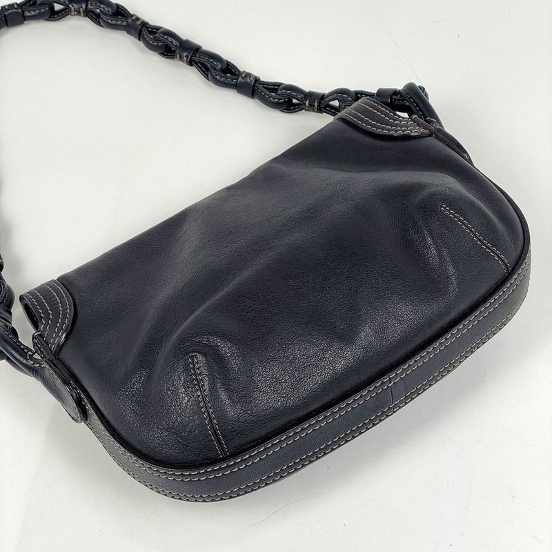 Loewe Logo Shoulder Bag Anagram Leather Black