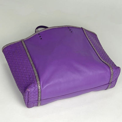 Bottega Veneta Intrecciato Tote Braided Leather Purple