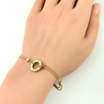 Cartier Love Circle Bracelet YG Yellow Gold 2 Row 750 Diamond