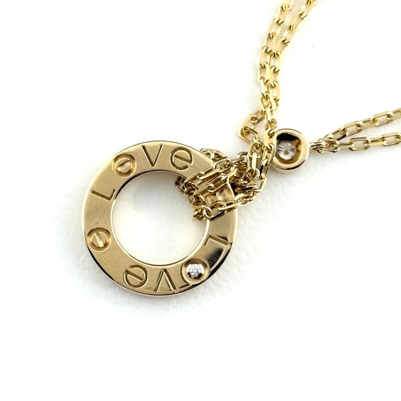 Cartier Love Circle Bracelet YG Yellow Gold 2 Row 750 Diamond