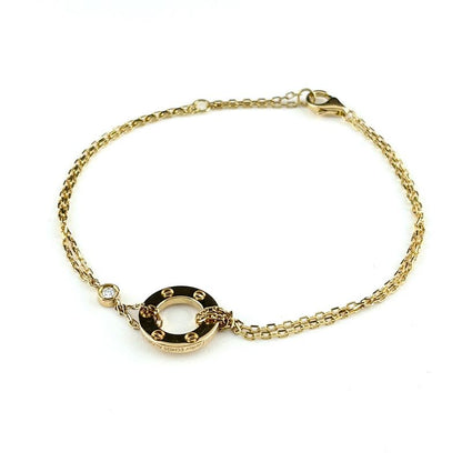 Cartier Love Circle Bracelet YG Yellow Gold 2 Row 750 Diamond