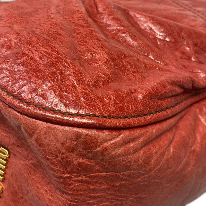 Miu Miu Handbag Red Bag Opening Leather