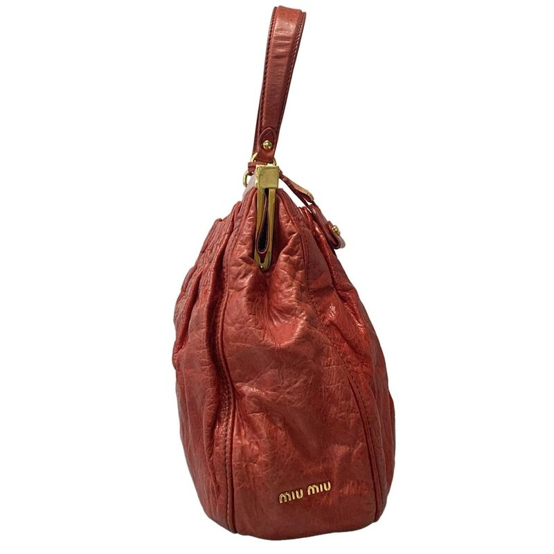 Miu Miu Handbag Red Bag Opening Leather