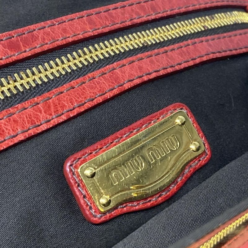 Miu Miu Handbag Red Bag Opening Leather