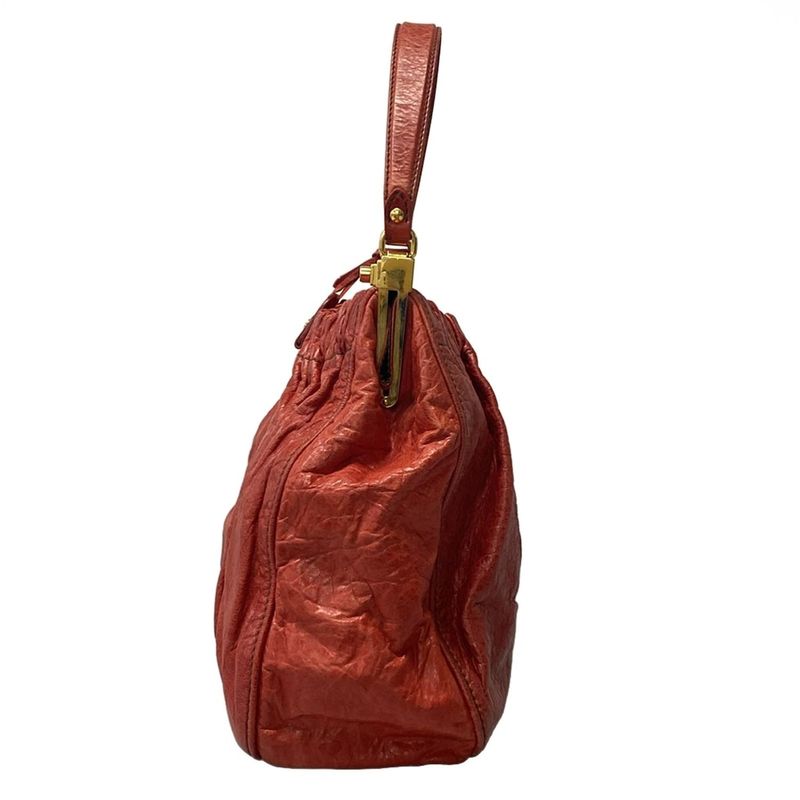 Miu Miu Handbag Red Bag Opening Leather