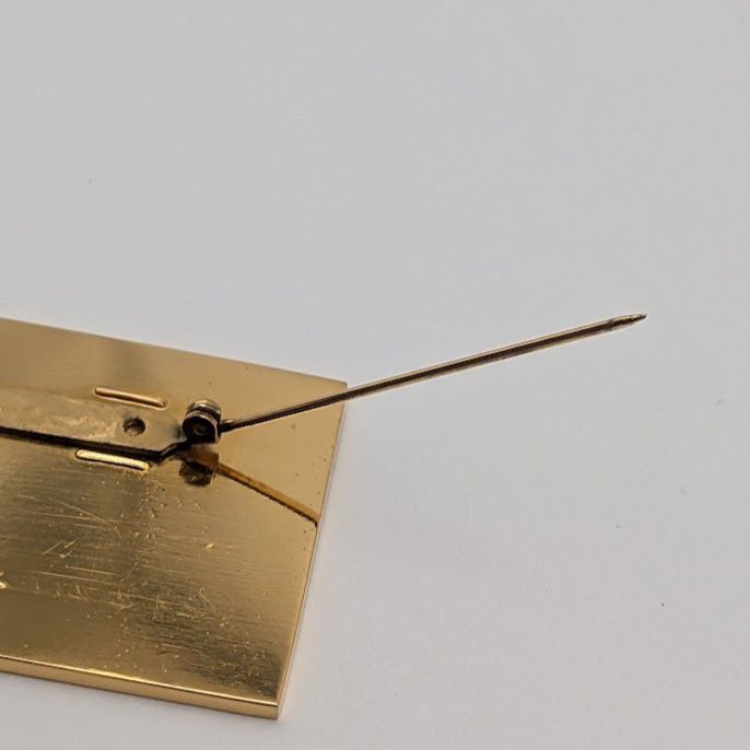 Chanel Logo Plate Square Vintage Gold Brooch