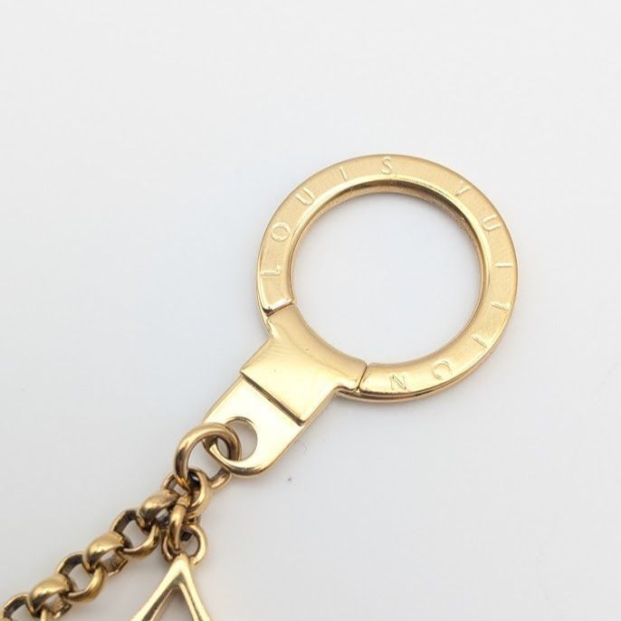 Louis Vuitton Fleur de Monogram Key Holder Charm Gold Chain Keychain