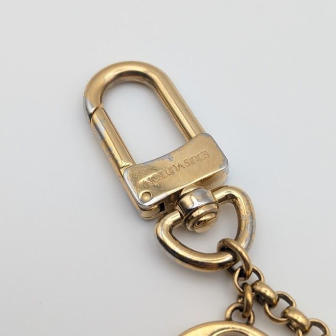Louis Vuitton Fleur de Monogram Key Holder Charm Gold Chain Keychain