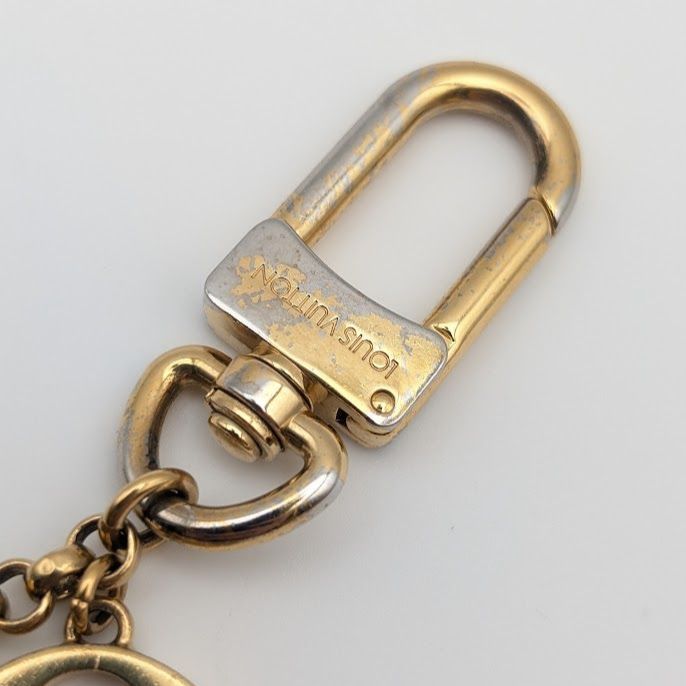 Louis Vuitton Fleur de Monogram Key Holder Charm Gold Chain Keychain