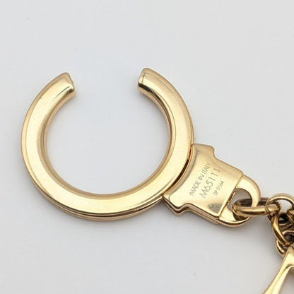Louis Vuitton Fleur de Monogram Key Holder Charm Gold Chain Keychain