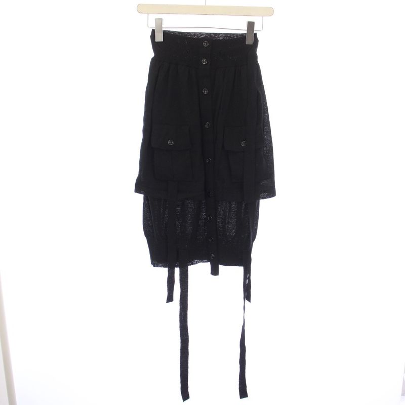 Saint Laurent Yves Knit Skirt Knee Length Deformed