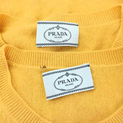 Prada Ensemble Knit Cardigan Long Sleeve Inner Short Wool Cashmere Blend 38