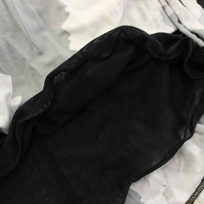 Max Mara Dress Sleeveless Floral Pattern Knee Length 42 Black TK