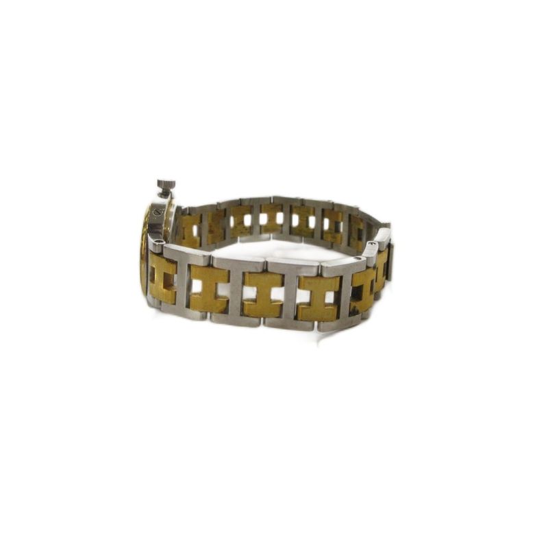 Hermes Clipper Watch Quartz Gold Color Silver KH