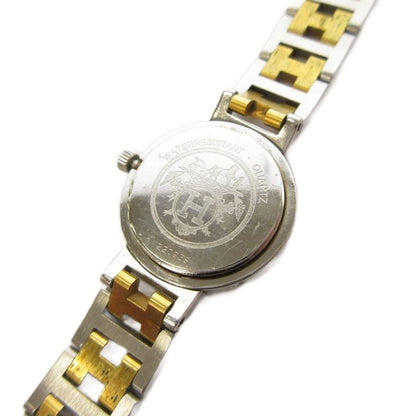 Hermes Clipper Watch Quartz Gold Color Silver KH