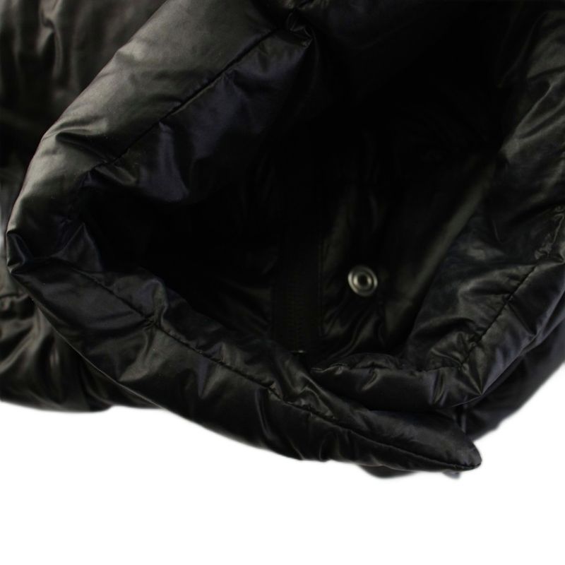 Prada Re-Nylon Cropped Down Jacket 2-Way Stand Collar 36 Black