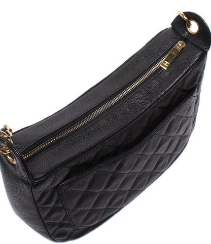 Chanel Chain Shoulder Bag Gold Caviar Leather Quilted
