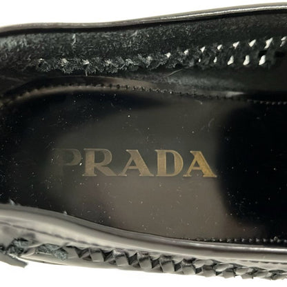 Prada Loafers 36.5 Black Moccasins Leather