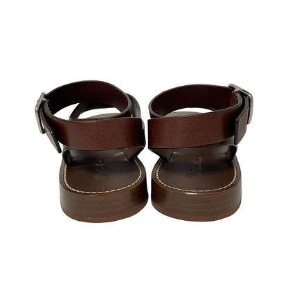 Loro Piana Sandals 36 Sumie Chocolate Platform Leather