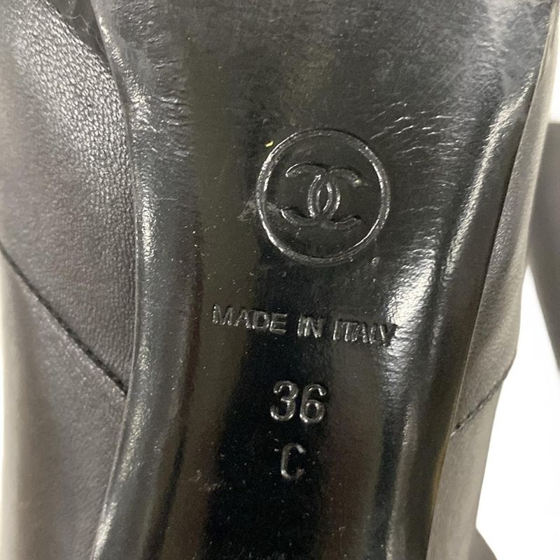 Chanel Boots 36 C Black CC Logo Lambskin