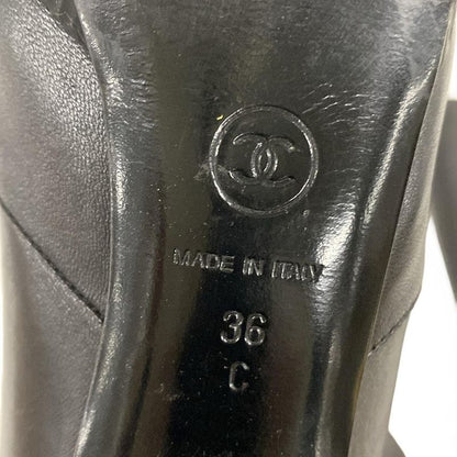 Chanel Boots 36 C Black CC Logo Lambskin