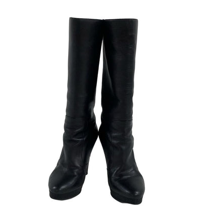 Chanel Boots 36 C Black CC Logo Lambskin