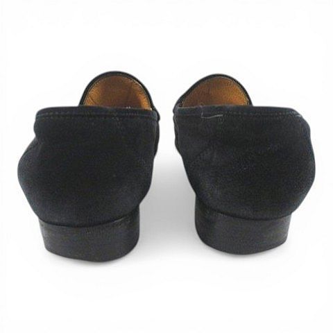 Hermes Loafer Gold 35.5 Black Suede