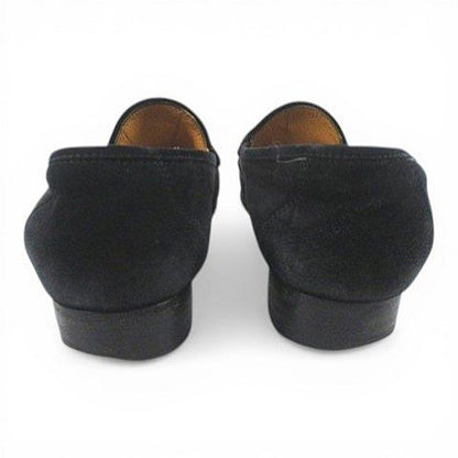 Hermes Loafer Gold 35.5 Black Suede