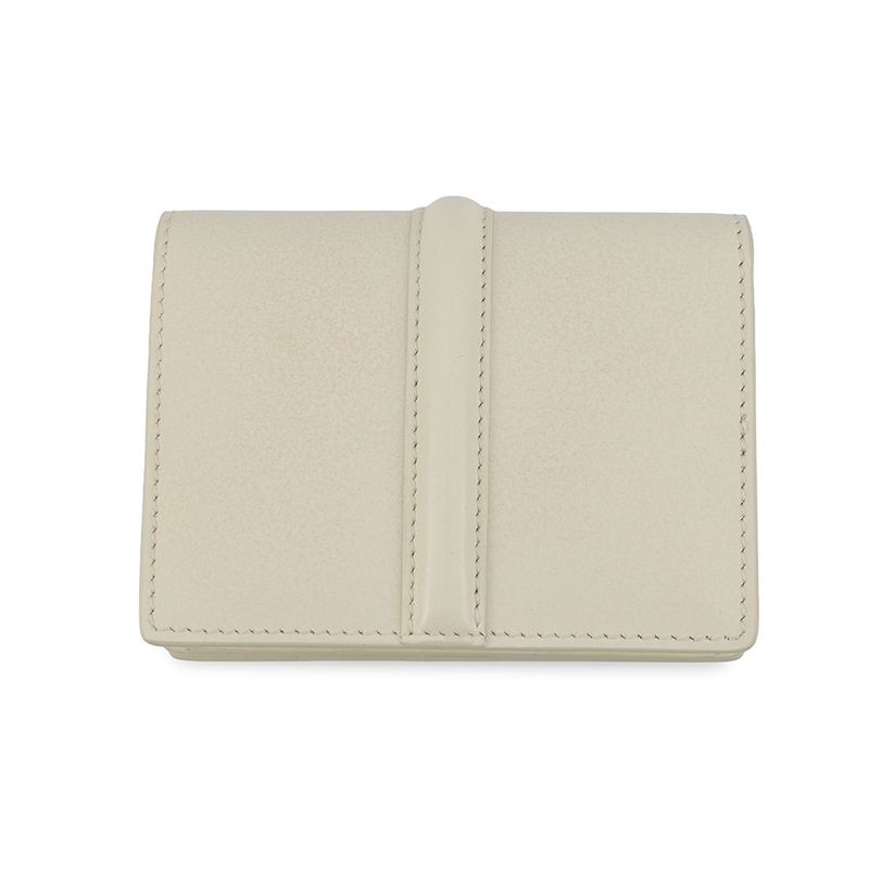 Celine Card Case with Flap Holder 16 Seeds Calf Leather White