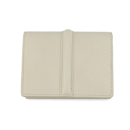 Celine Card Case with Flap Holder 16 Seeds Calf Leather White