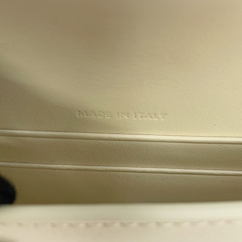 Celine Card Case with Flap Holder 16 Seeds Calf Leather White