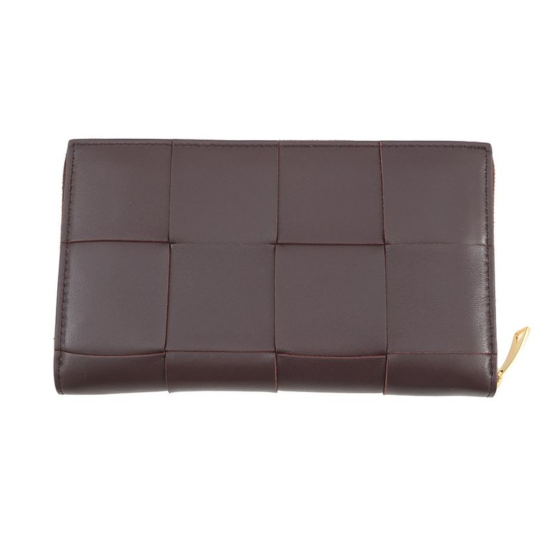 Bottega Veneta Wallet Maxi Intrecciato Zip Around Leather