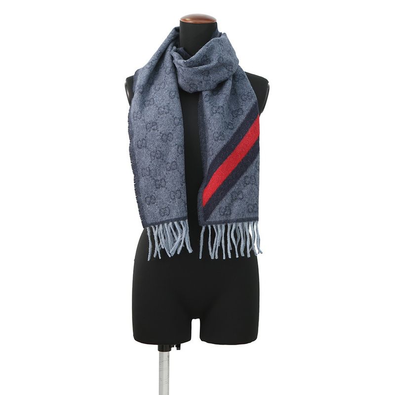 Gucci Scarf Webbing Scarves Blue