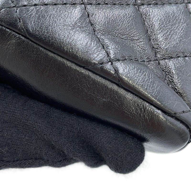 Chanel Foncase Quilted 2.55 Mini Chain Pochette Lucky Charm Calf Leather Black