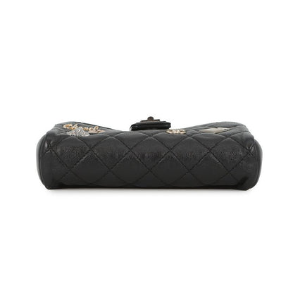 Chanel Foncase Quilted 2.55 Mini Chain Pochette Lucky Charm Calf Leather Black