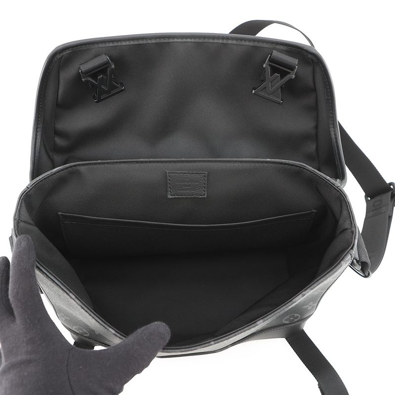 Louis Vuitton Shoulder Bag Monogram Eclipse Messenger Voyage PM Black