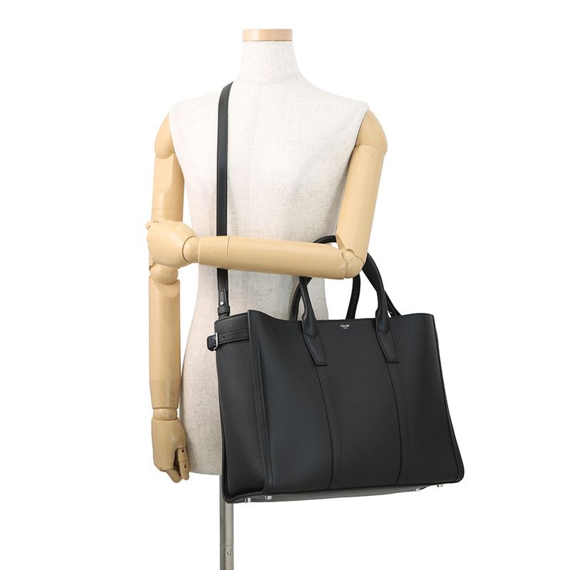 Celine Tote Cabas Marake Sapurkaf Leather Black 2-Way