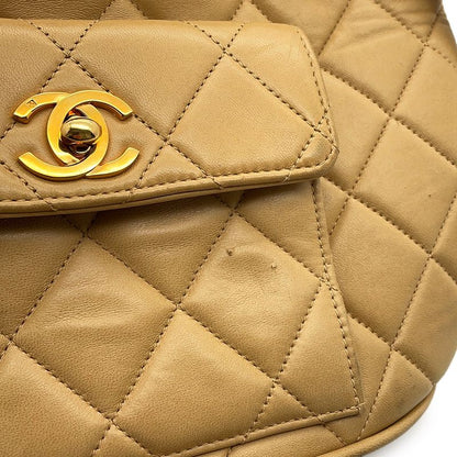 Chanel CC Logo Quilted Chain Lambskin Backpack