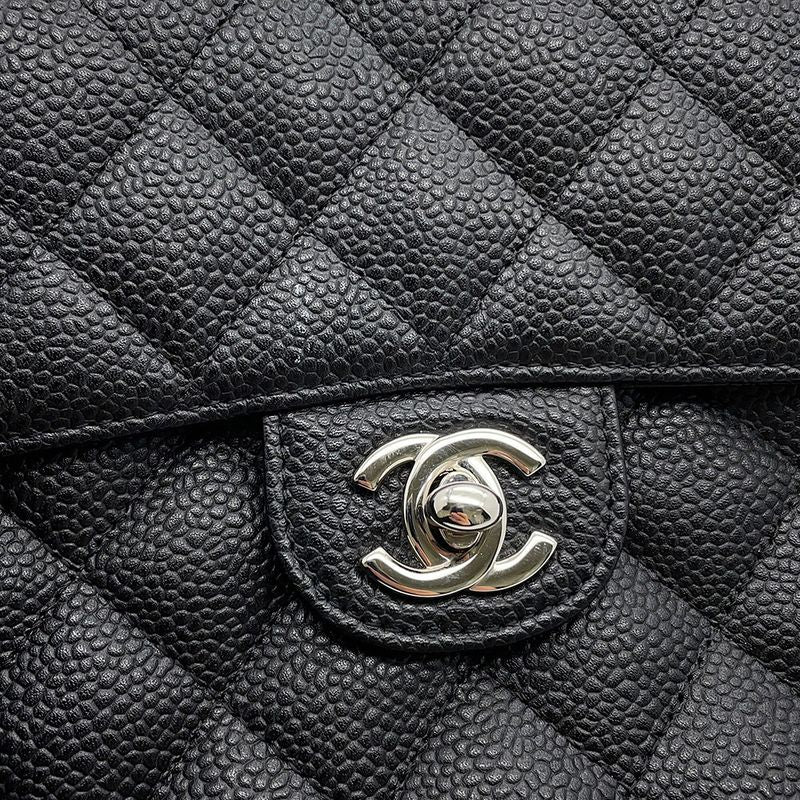 Chanel Chain Shoulder Bag Mini Quilted CC Logo Single Caviar Leather Black