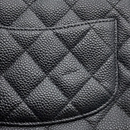 Chanel Chain Shoulder Bag Mini Quilted CC Logo Single Caviar Leather Black