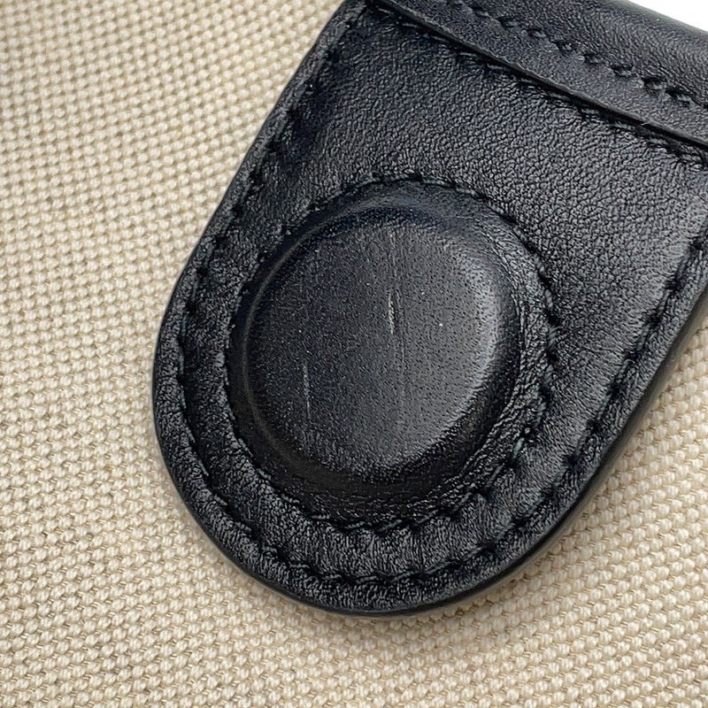 Gucci Shoulder Bag Canvas Leather B Bag Tote Black